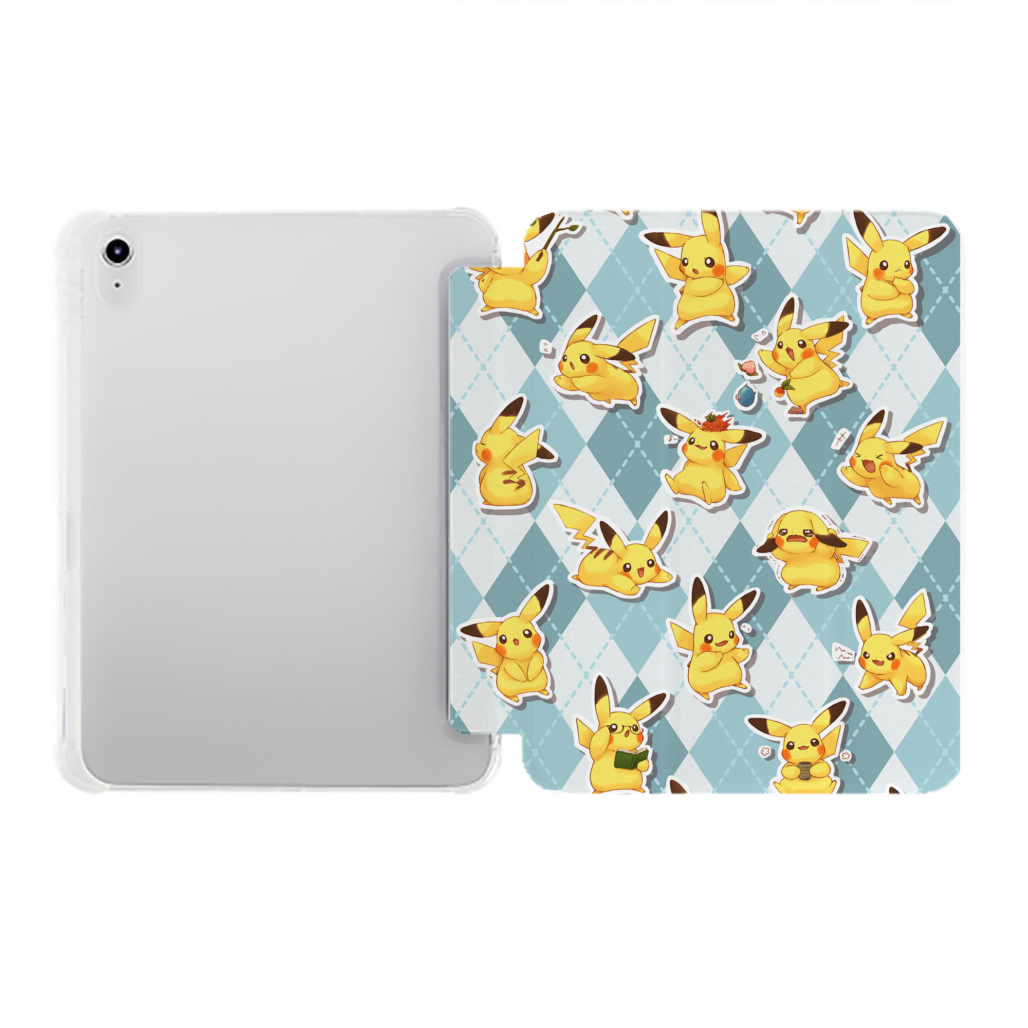 （画像用） ポケットモンスター Pokémon IPad ケース ペン収納付き 三つ折りスタンド PUレザー×シリコン 対応機種9.5/10.5/10.9インチ